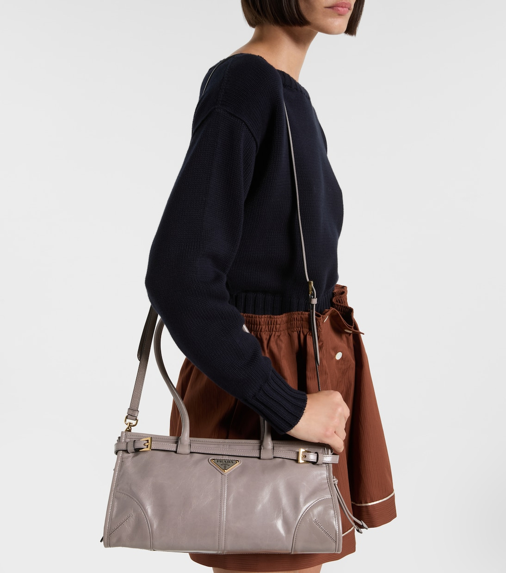 Сумка Prada Bonnie Medium Leather Shoulder Bag "Grey"