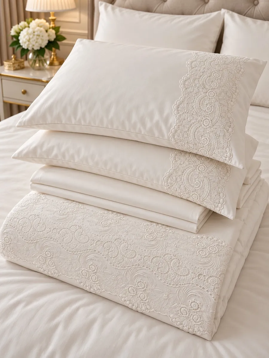 Gelin Home КПБ 6 пр. GULRU кремовый цвет пододеяльник 200*220, простынь 240*260, наволочки 50*70 2шт, декоративные наволочки 50*70 2шт GLNN128 (2) — фото 5