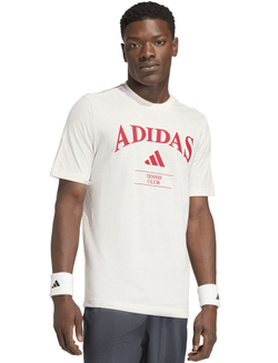 Мужская теннисная футболка Adidas Heritage Graphic Club - chalk white/power red
