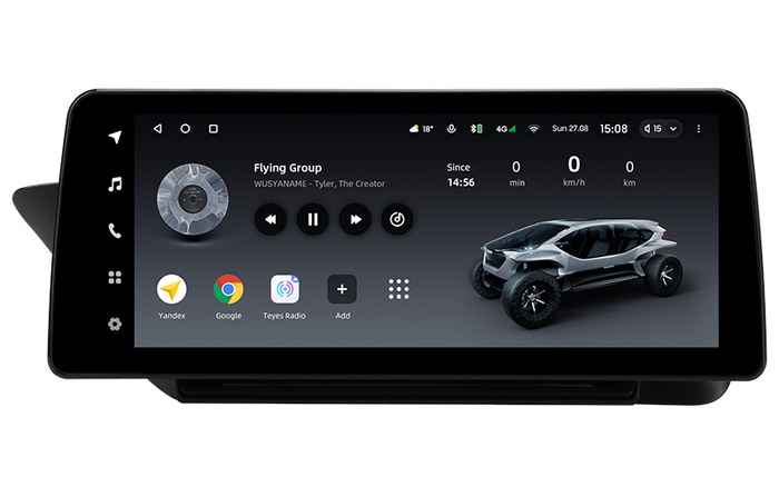 Магнитола для Lexus ES250 2012-2015 (монохром) - Teyes LUX ONE монитор 12.3" 2K QLED на Android 10, Быстрая, CarPlay, 4G SIM-слот, джойстик
