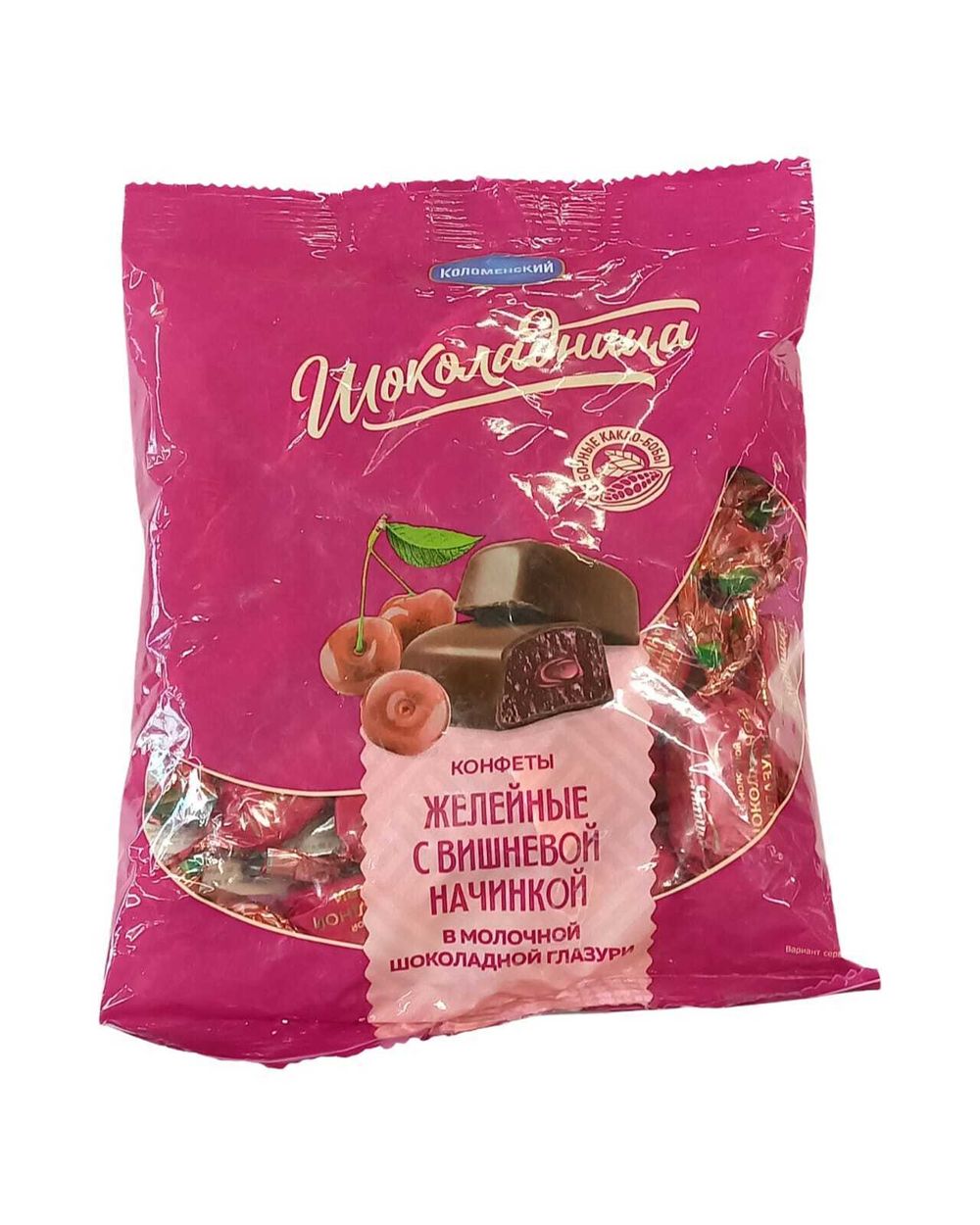 Шоколадница Конфеты желейные с вишневой начинкой в молочной шокол.глазури 200г (1/20)