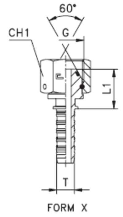 Фитинг DN 38 BSP (Г) 2 (штифтованая гайка) (o-ring)