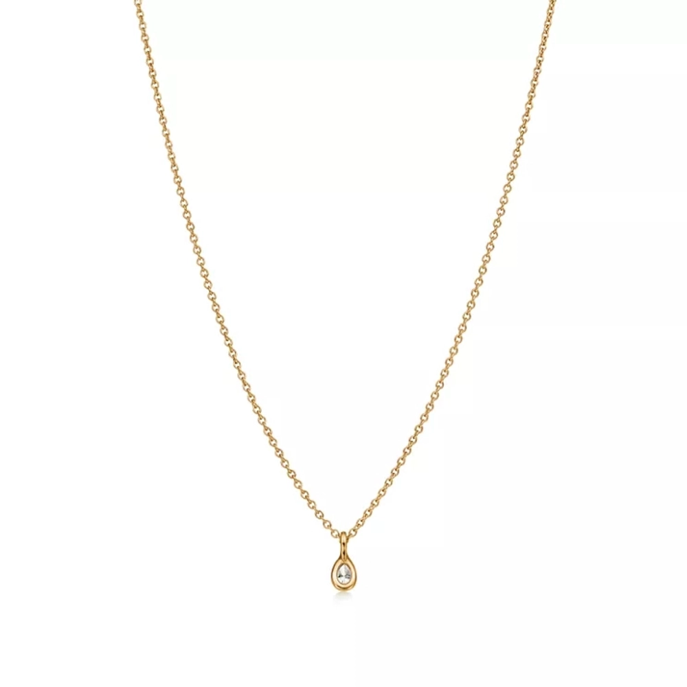 Подвеска из жёлтого золота 18k c бриллиантом 0.07ct,Tiffany 💠 Yard