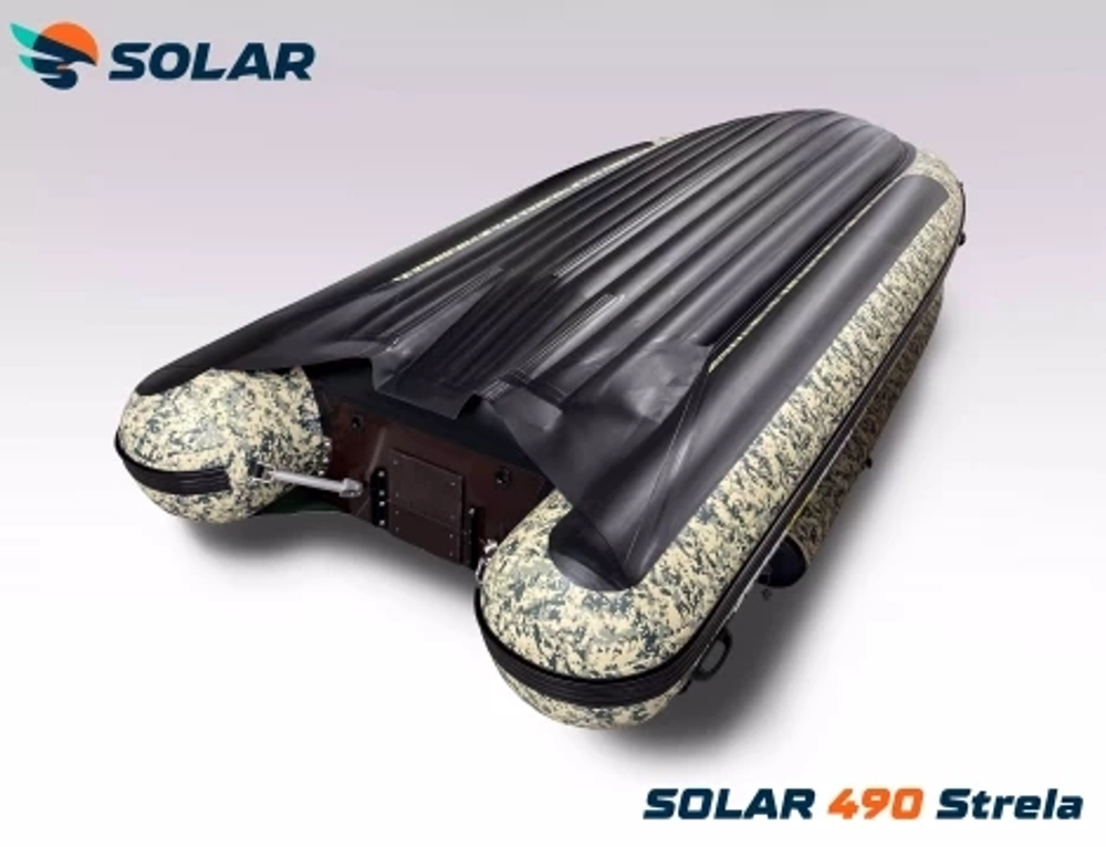 Лодка надувная моторная solar-490 strela jet tunnel с фальшбортом