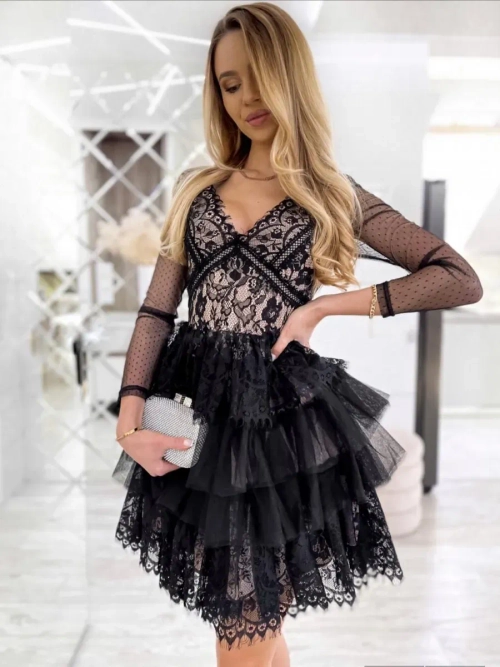 платье кружевное с пышной юбкой из гипюра + plus size