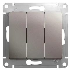 Выключатель трехклавишный Systeme Electric Glossa Платина GSL001231