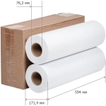Бумага широкоформатная Комус (ProMega engineer) 80 г/кв.м, длина 175 м, ширина 594 мм, диаметр втулки 76 мм, 2 рулона в упаковке
