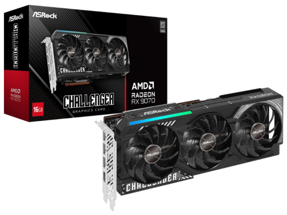 Видеокарта ASRock Radeon RX 9070 Challenger (RX9070 CL 16G)