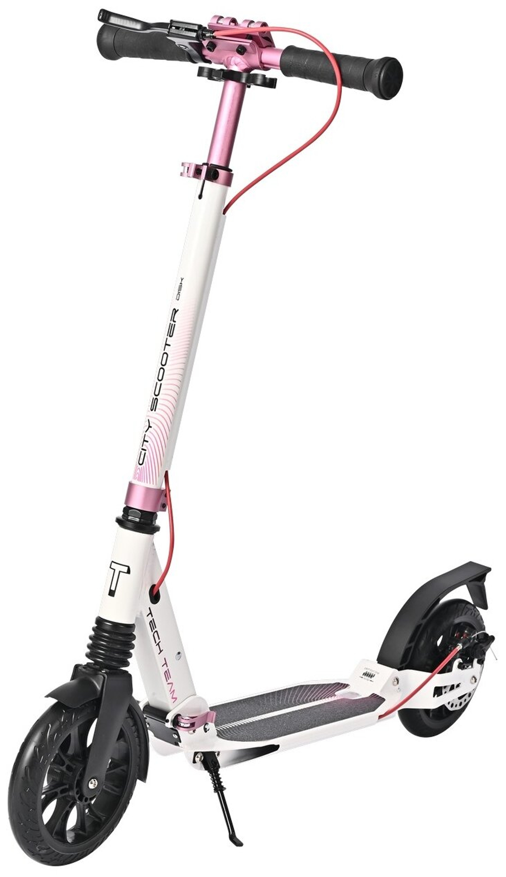 Детский 2-колесный городской самокат TechTeam City Scooter Disk Brake 2020, белый/розовый