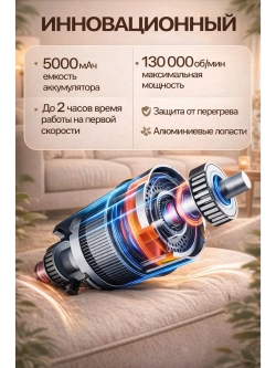 Воздуходувка аккумуляторная с пылесосом турбовентилятор