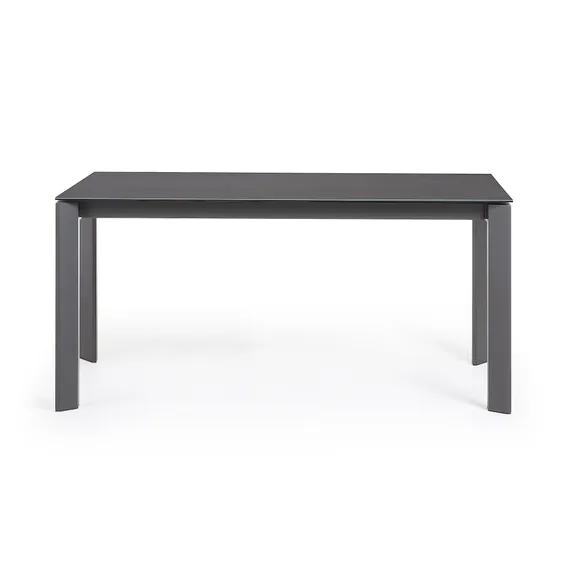 Раздвижной стол Axis 160-220x90 см, черная керамика, черный каркас