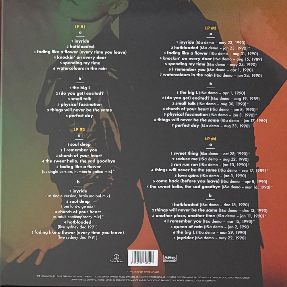 Roxette ‎– Joyride 4LP (Швеция 2021г.)