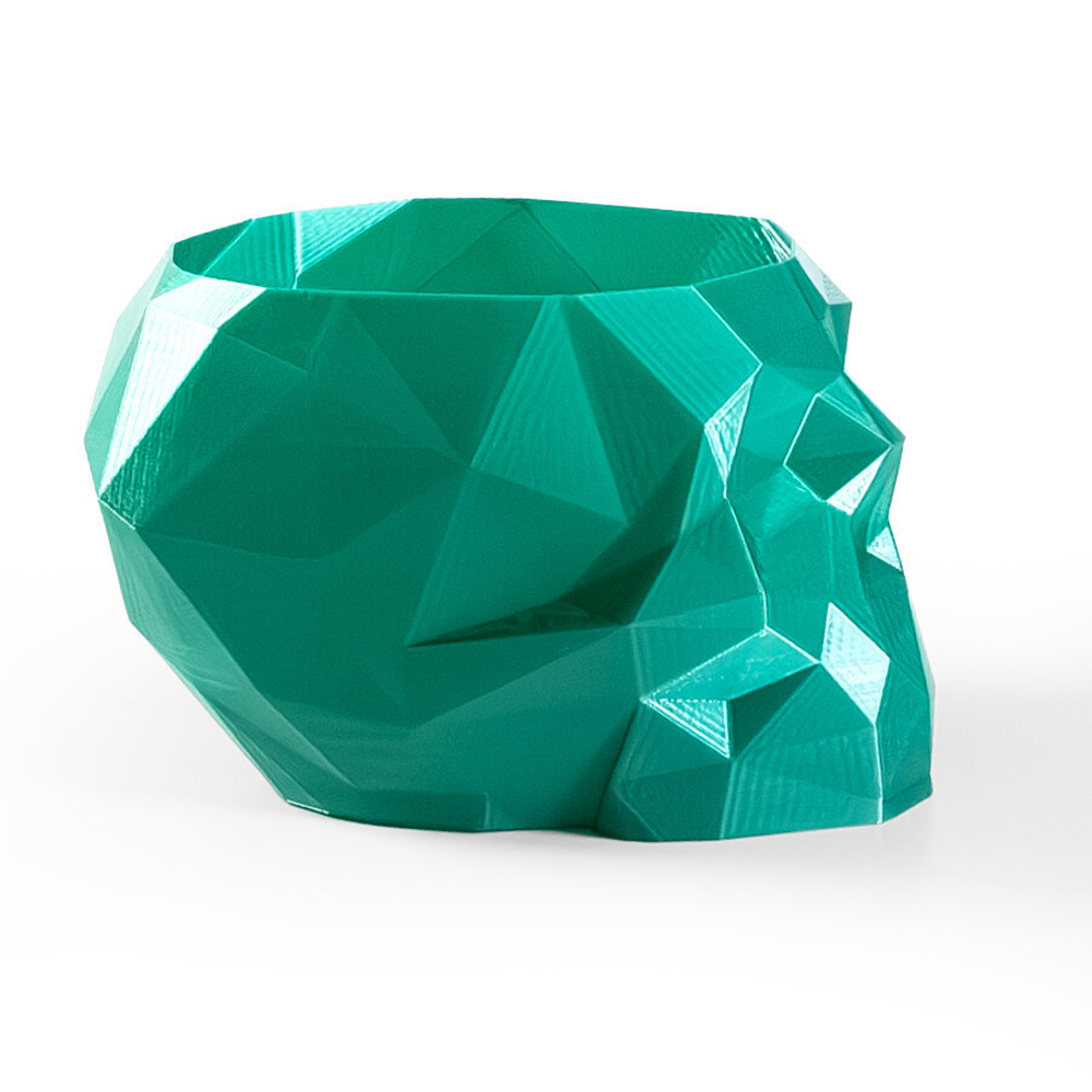 Череп-Ваза для конфет/карандашей, полигональная, 3D печать, зелёная