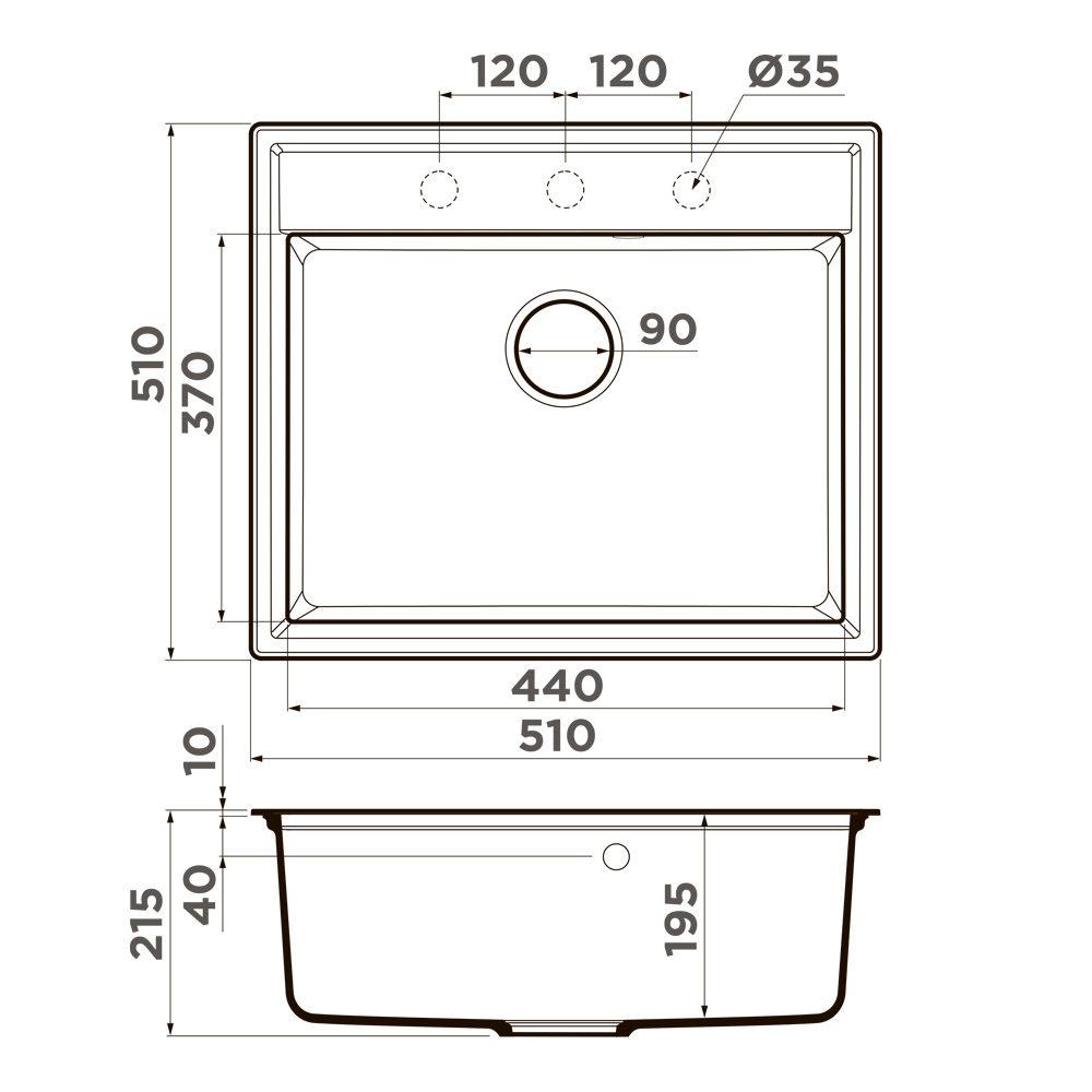 Кухонная мойка Omoikiri Daisen-51-WH