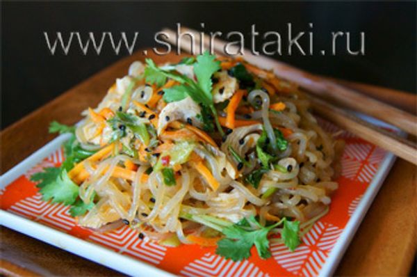 Жаркое из курицы с Ширатаки под кунжутом Жаркое из курицы с Ширатаки под кунжутом