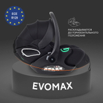 Детская коляска Rant Flex Therm Soft 3 в 1 с автокреслом Evomax Black Shine Brown