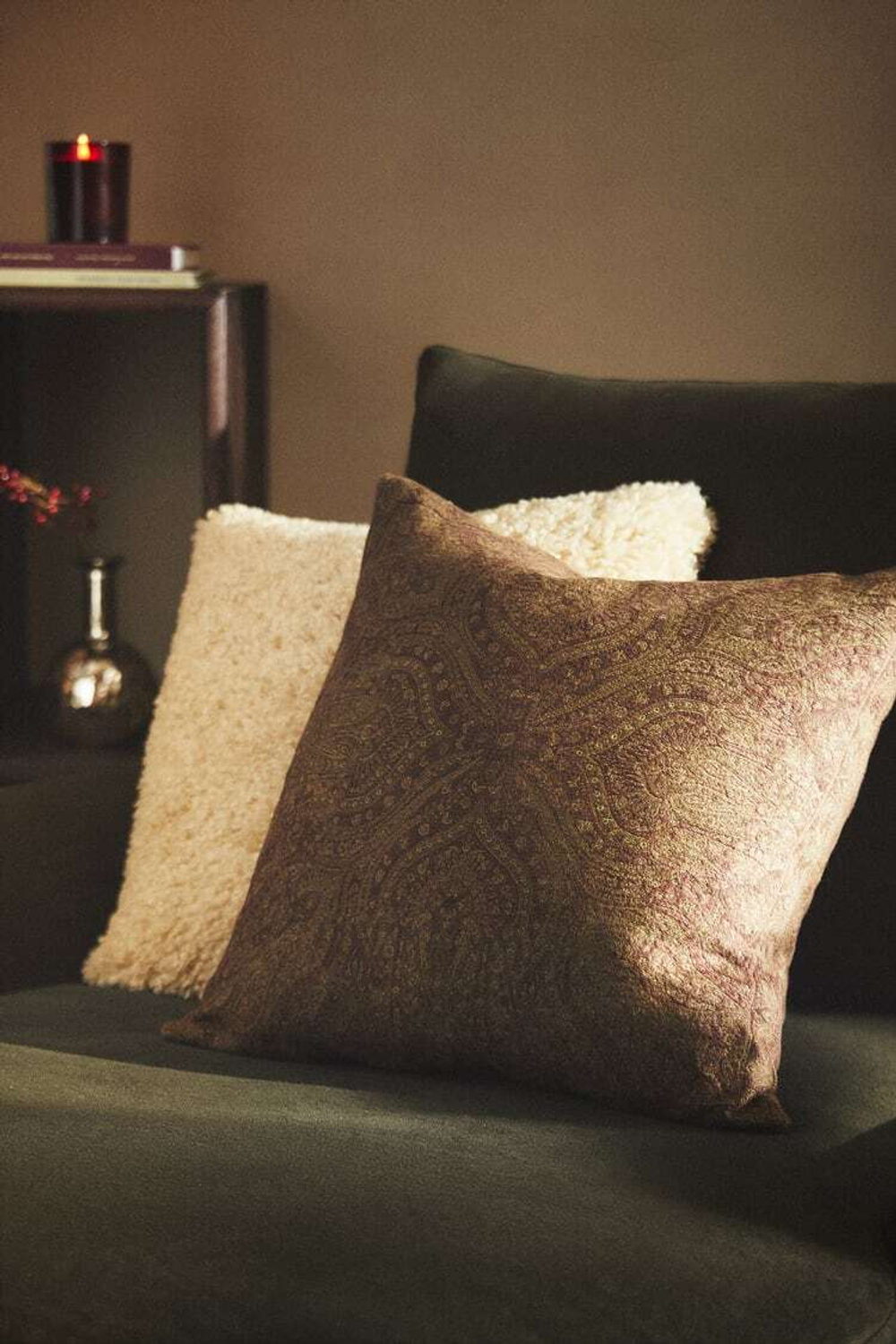ZARA HOME ЧЕХОЛ ДЛЯ ДЕКОРАТИВНОЙ ПОДУШКИ С УЗОРОМ, КОРИЧНЕВЫЙ