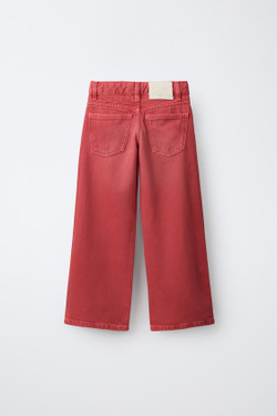 ZARA ДЖИНСЫ WIDE LEG, КРАСНЫЙ