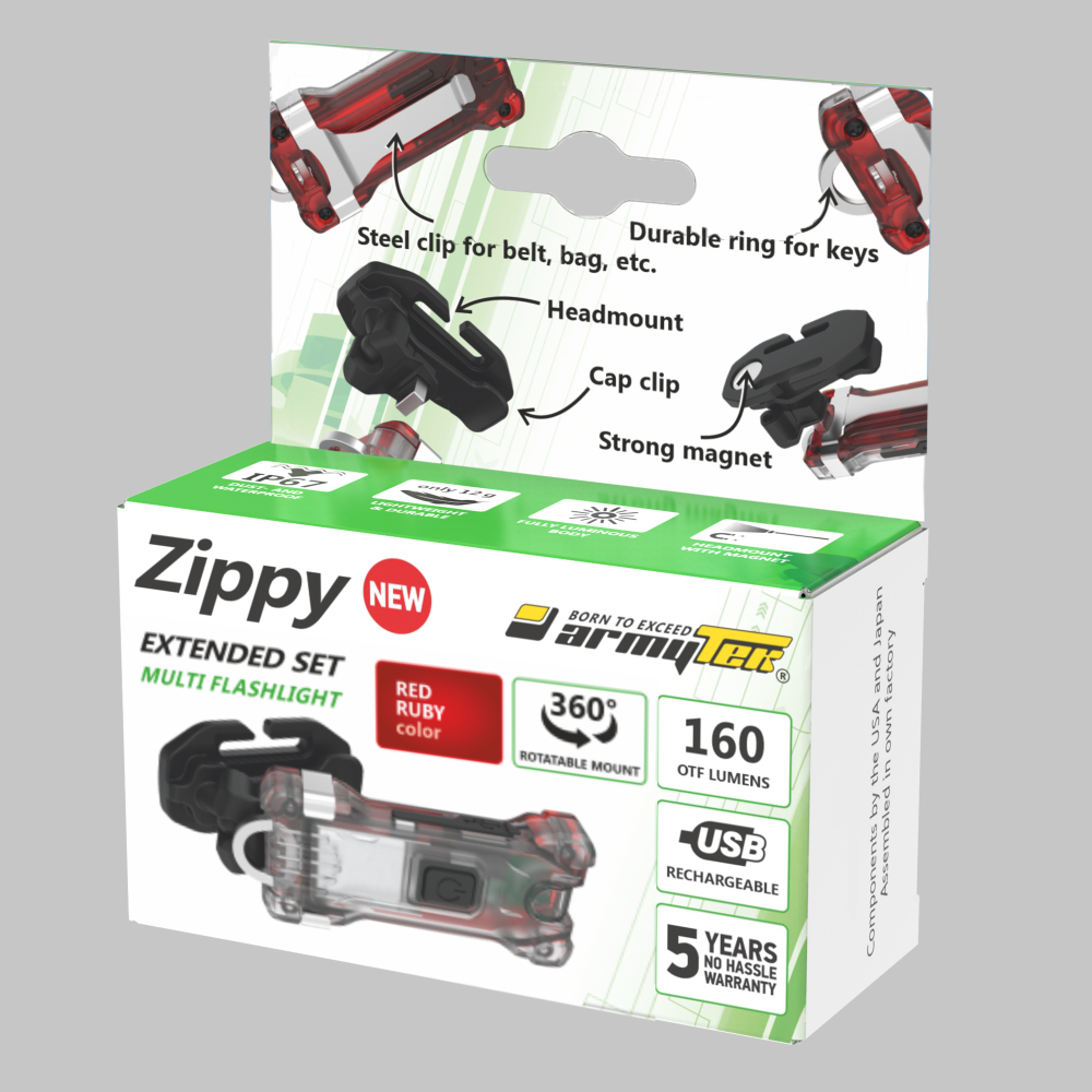 Мультифонарь Armytek Zippy Extended Set (Red Ruby)