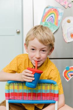 Детский стакан одностенный Klean Kanteen Kid Cup Straw Lid 10oz (296 мл) Mykonos Blue с трубочкой