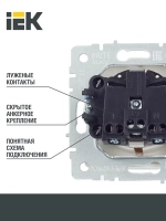 Розетка одноместная с заземлением Iek