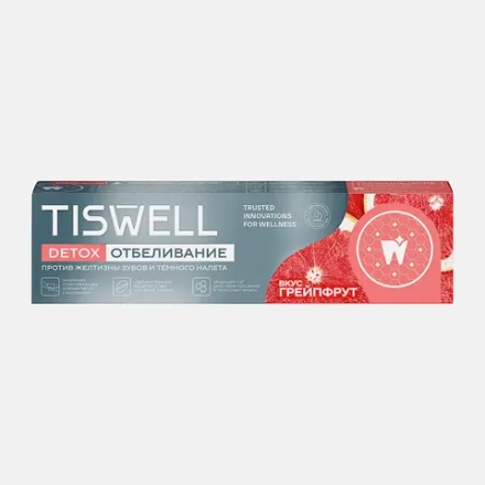 Зубная паста Tiswell Detox отбеливание Грейпфрут 110г