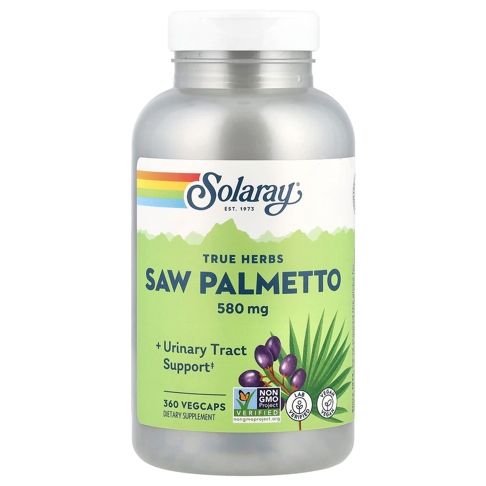 Solaray, True Herbs, сереноа, 580 мг, 360 капсул