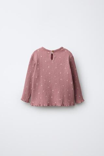 ZARA ЛОНГСЛИВ С ПРИНТОМ «СЕРДЦА», ТЕМНО-РОЗОВЫЙ