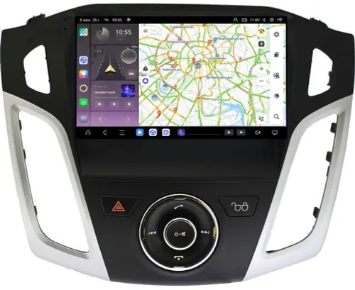 Магнитола для Ford Focus 3 2011-2019 (поддержка автопарковки) - Kuberg QLed, Android 13, Быстрейшая, CarPlay, SIM-слот