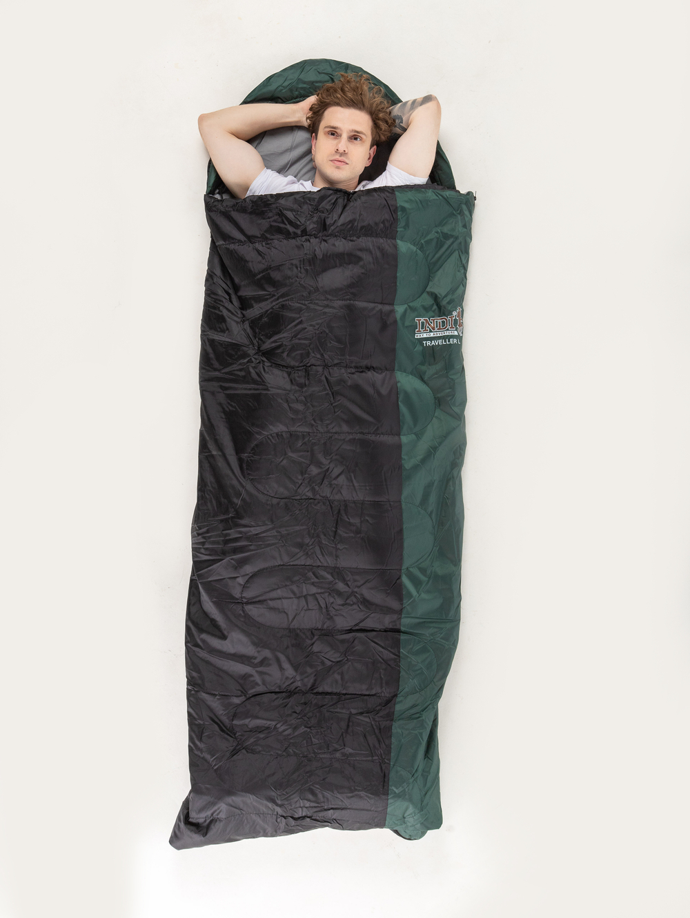 Спальный мешок  TRAVELLER zip L от -6C (с подголовником 230х90)INDI