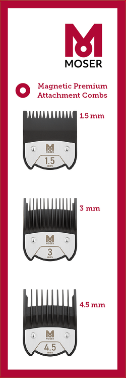 Набор магнитных насадок Moser Magnetic Premium, 3 шт. (1801-7010)
