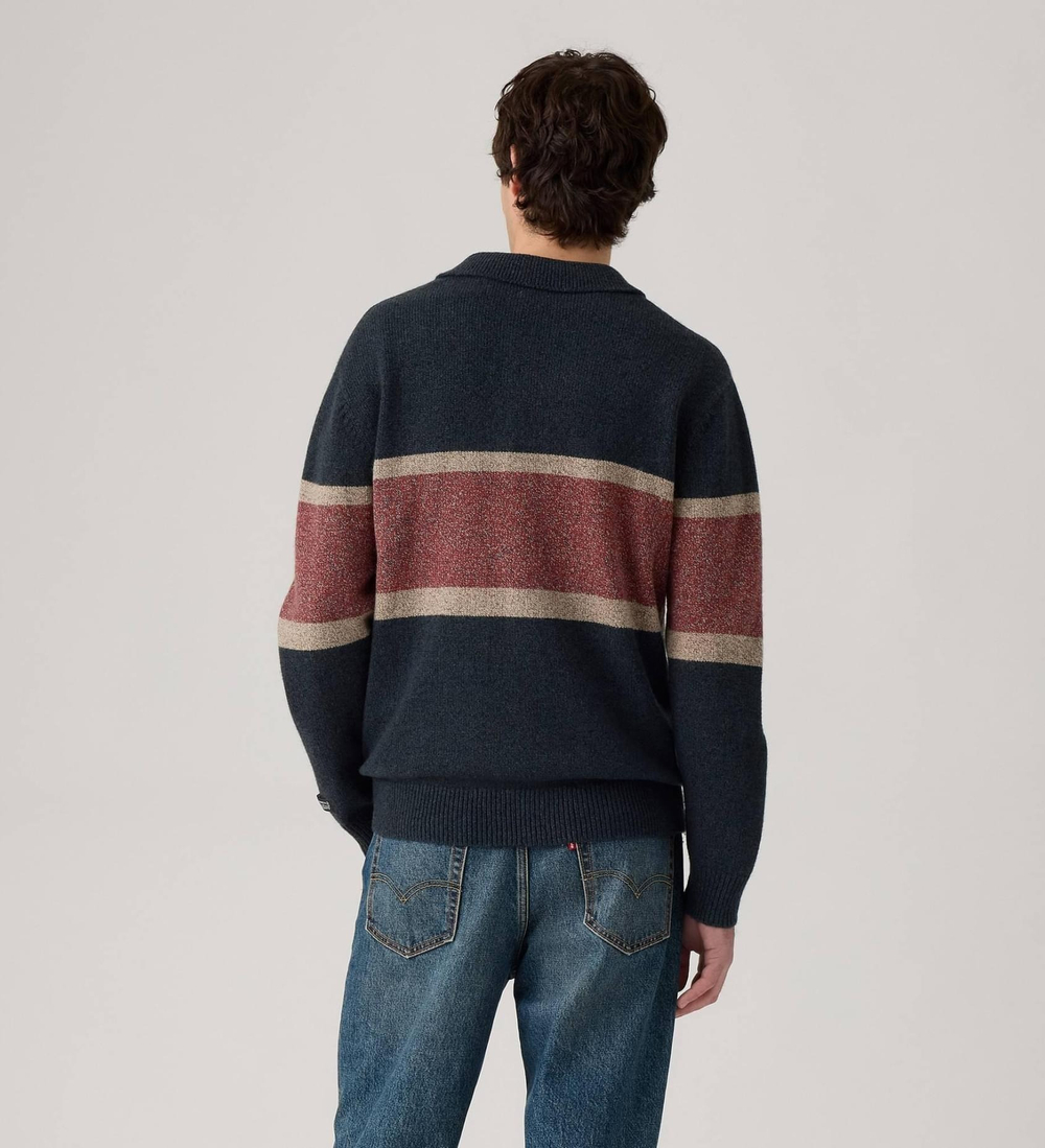 Джемпер мужской LEVI'S REDWOOD RUGBY SWEATER ORSON STRIPE NAVY