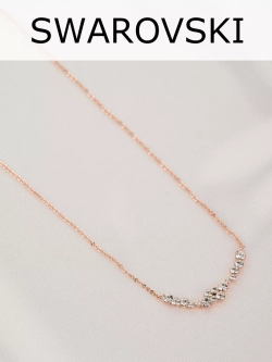 Тонкое колье Млечный путь с белыми кристаллами Swarovski