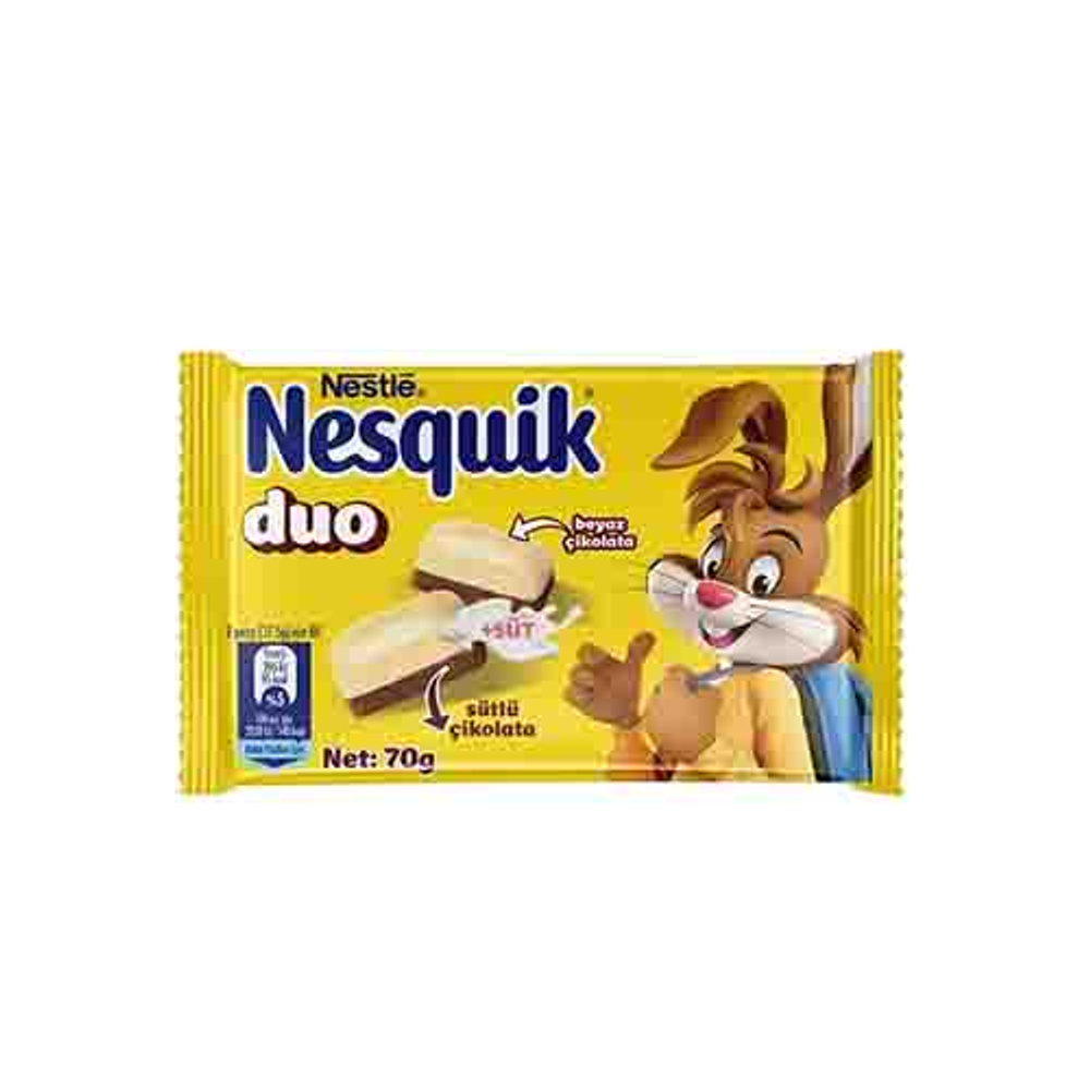 Шоколад   молочный  и белый   Nesquick DUO плитка    70гр*6шт.