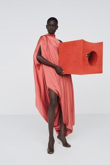 ZARA X BAISI GUADAGNINO ПЛАТЬЕ ИЗ 100% ВИСКОЗЫ, ОРАНЖЕВЫЙ