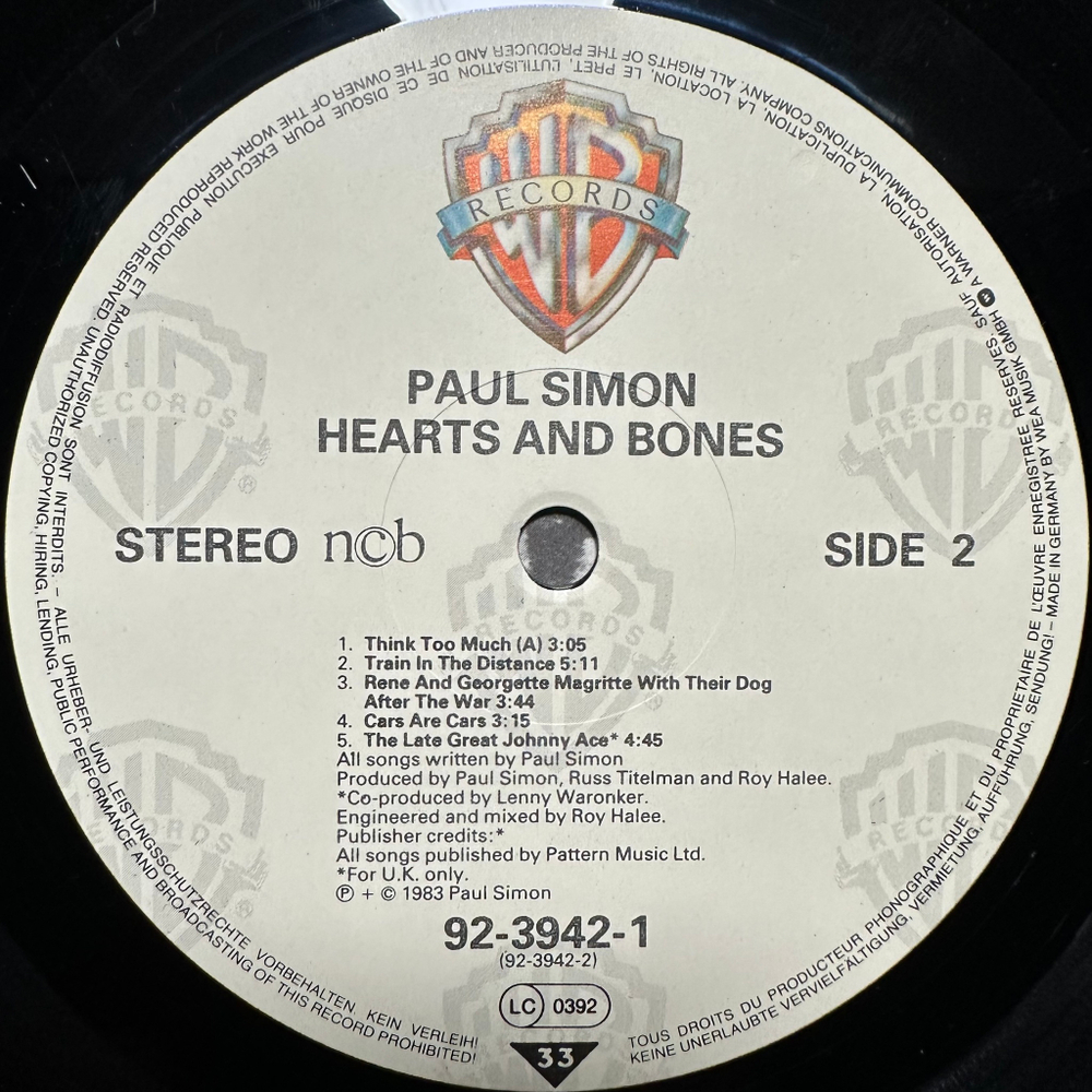 Paul Simon - Hearts And Bones (Скандинавия 1983г.)