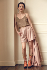 Топ 	Caramel Beige из шелка