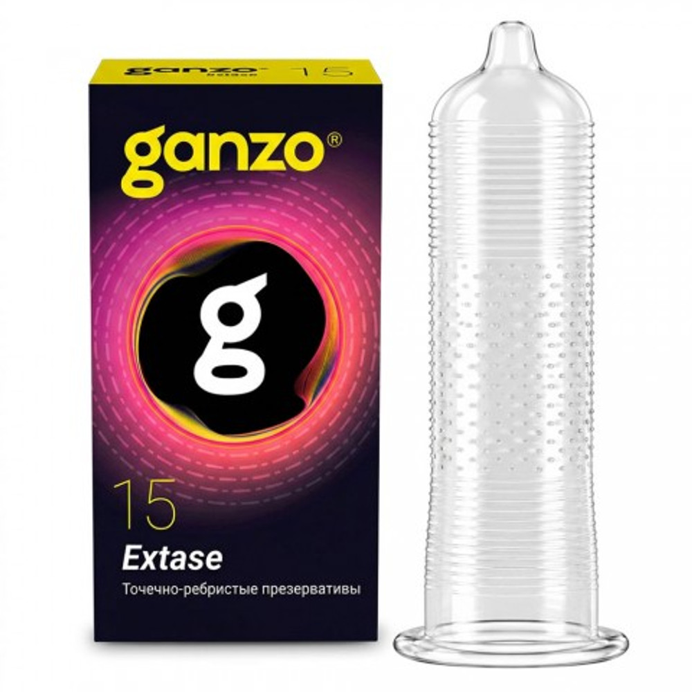Презервативы GANZO Extase, точечно-ребристые, 15 шт
