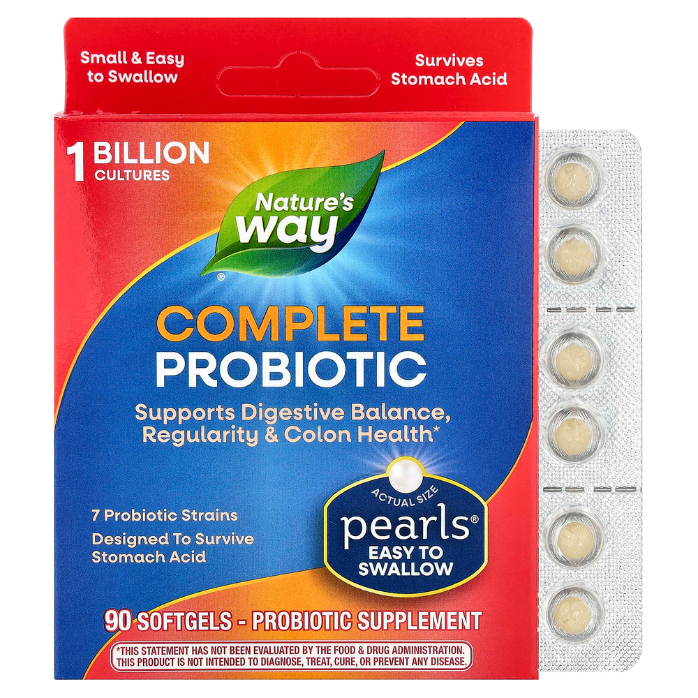 Nature's Way, Pearls®, комплекс пробиотиков, 1 млрд КОЕ, 90 капсул