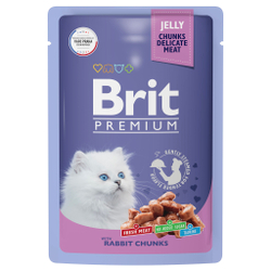 Brit Premium Пауч для котят "Кролик" в желе, 85г