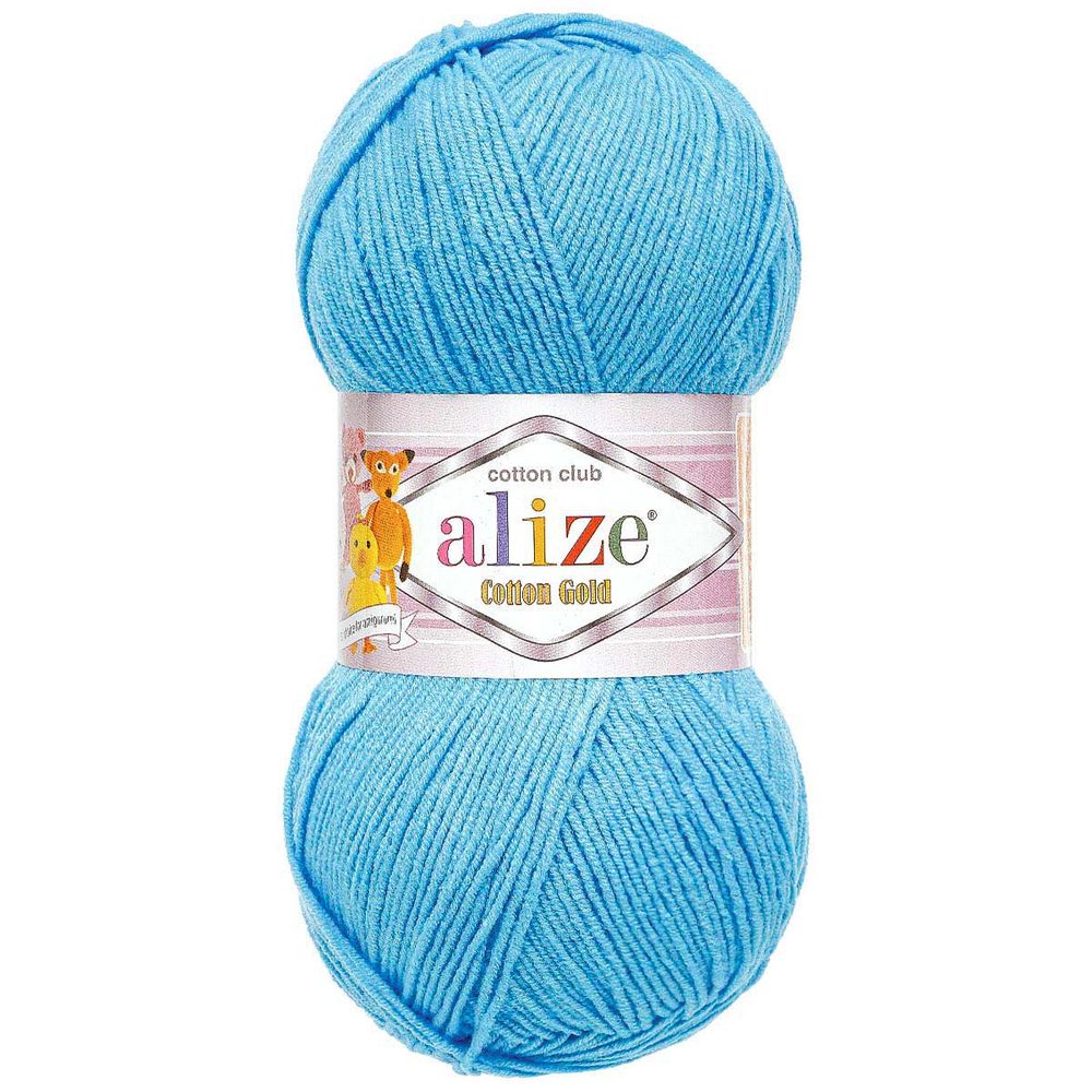 Пряжа Alize (Ализе) Cotton Gold / уп.5 мот. по 100 г, 330м, 287 светло-бирюзовый A