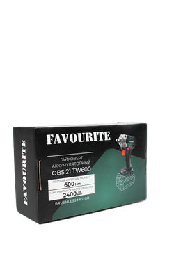 Аккумуляторный гайковёрт FAVOURITE OBS 21 TW600, 600 нм, квадрат, бесщеточный, без АКБ и з/у