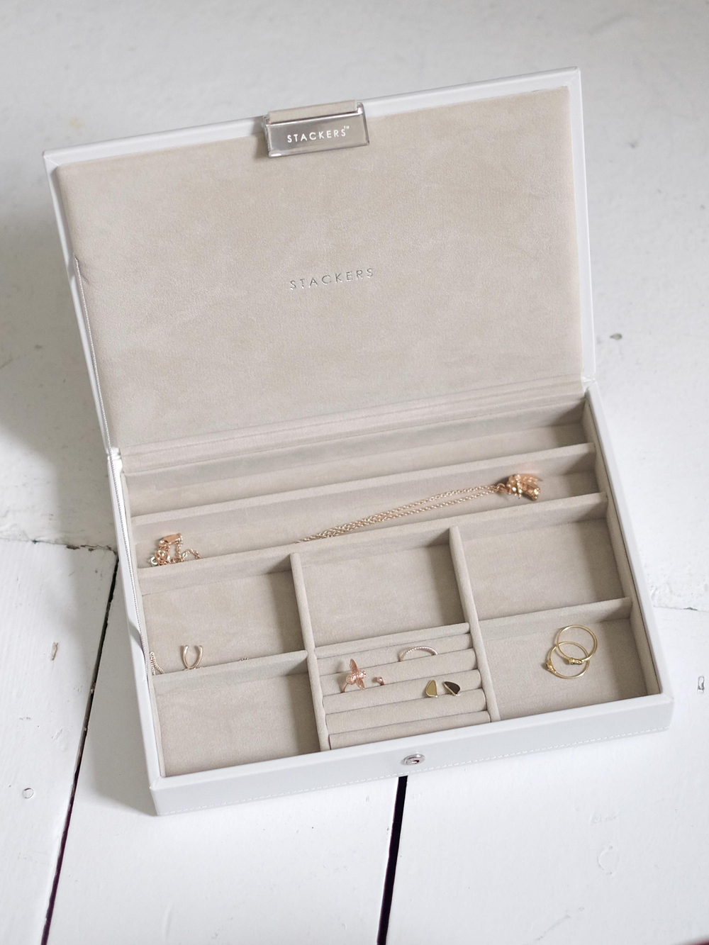 Органайзер для украшений Stackers Classic Jewellery Box Lid - Taupe Woven (Sage Green / светло-зеленый / Sage Green)
