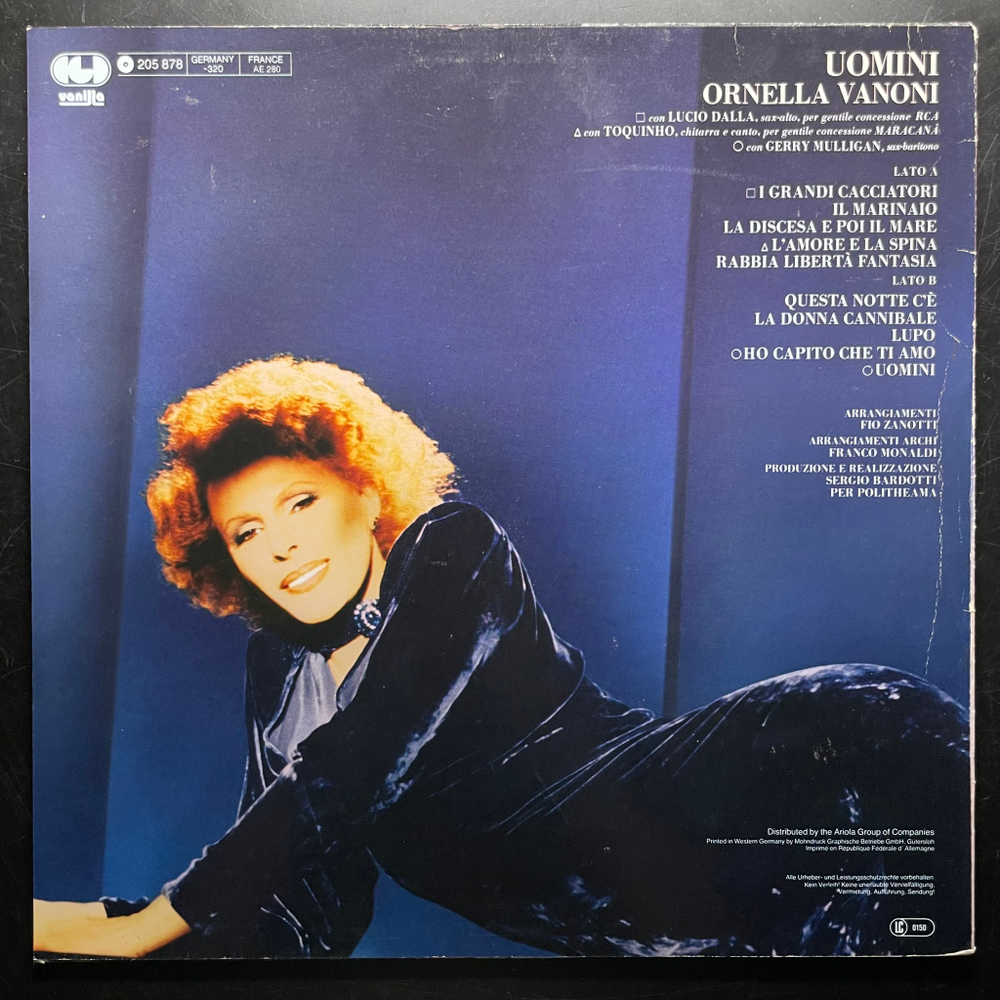 Ornella Vanoni ‎– Uomini (Европа 1983г.)