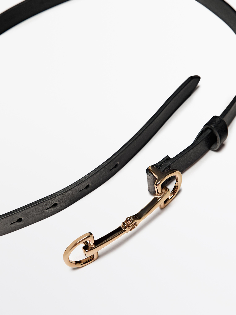 Massimo Dutti Ремень из кожи наппа, черный