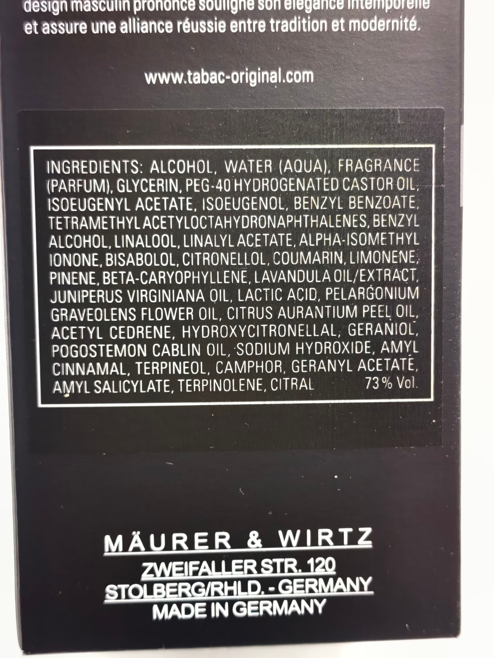 Лосьон после бритья Tabac Original Black Edition с экстрактом можжевельника и эфирными маслами, 100 мл (Германия)