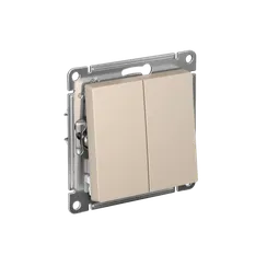 Переключатель перекрестный двухклавишный Systeme Electric AtlasDesign Песочный ATN001273