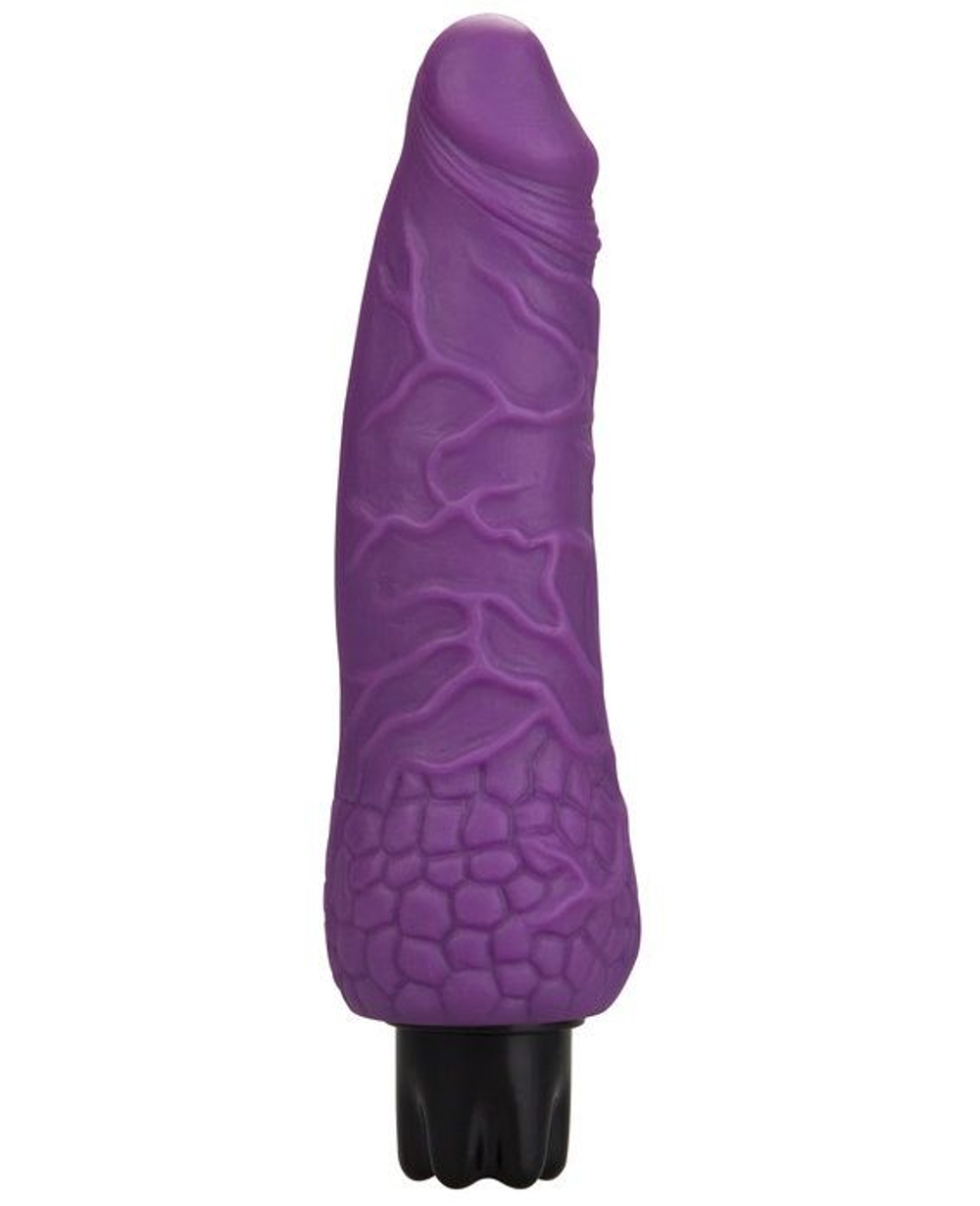 Фиолетовый вибратор-реалистик Realistic Skin Vibrator Small - 16,3 см. (Цвет: фиолетовый)