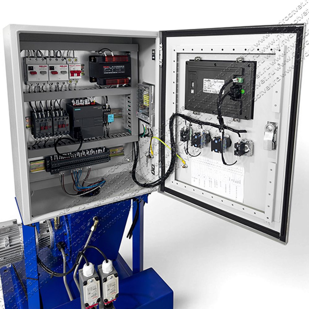 GDK03 with PLC / DRB9-P365Z with control system - Станция смазки электрическая для двухлинейных систем, рабочее давление до 400 бар, подача 365 мл/мин, мощность двигателя 1,5 кВт, объем бака 100 литров; тип станции - Станция с системой управления с набором клапанов для управления, шкафом управления на базе ПЛК