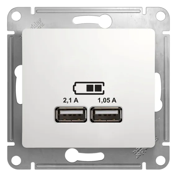 Розетка с USB A+A Systeme Electric Glossa Белый GSL000133
